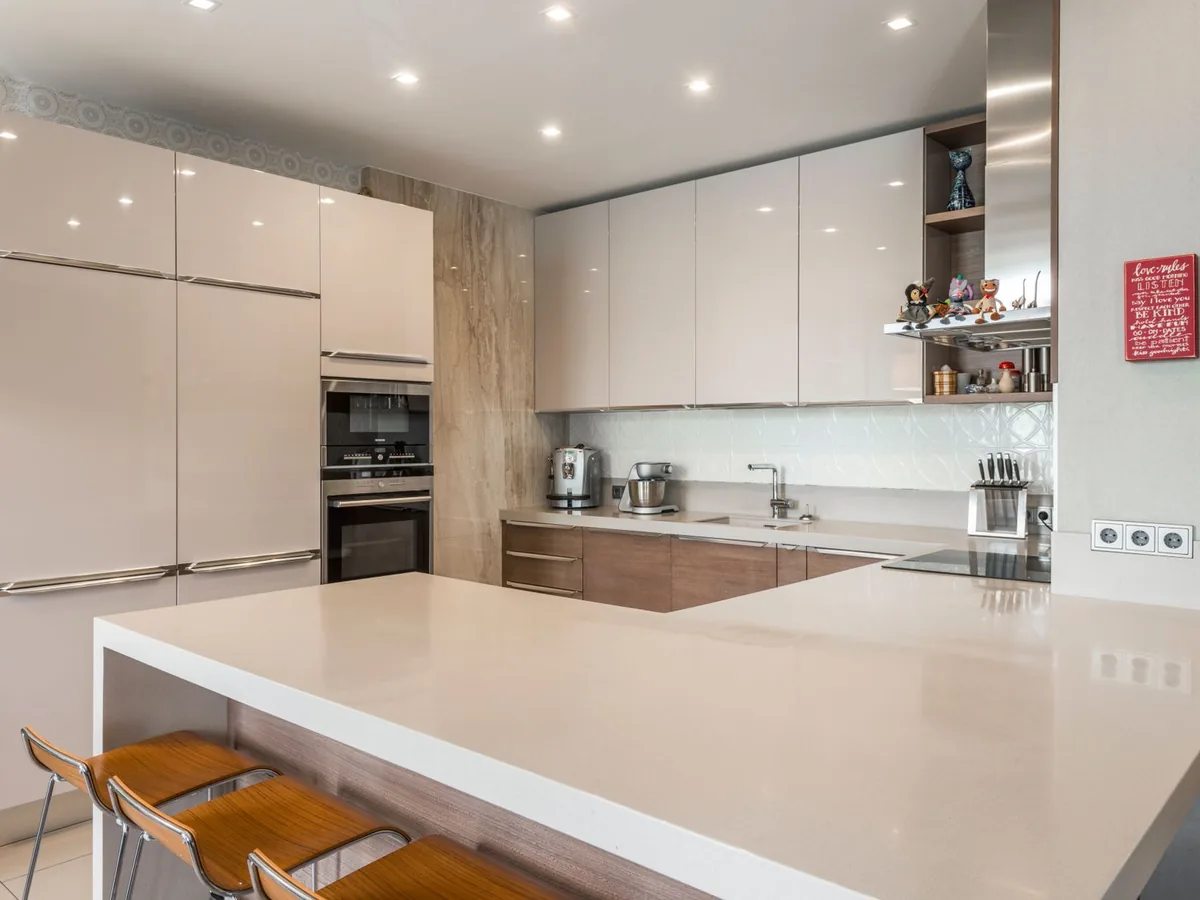Fitted cabinetry in a contemporary kitchen.