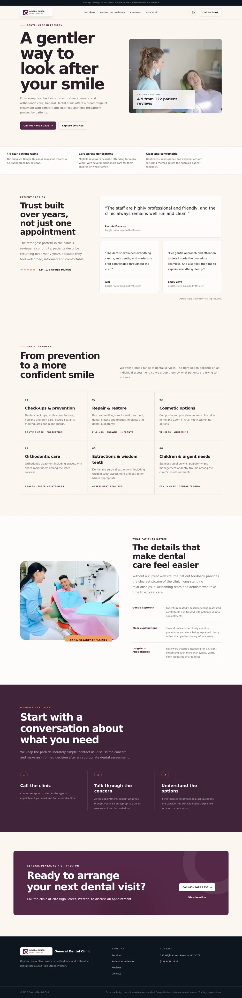 Complete A dental clinic in Preston website design