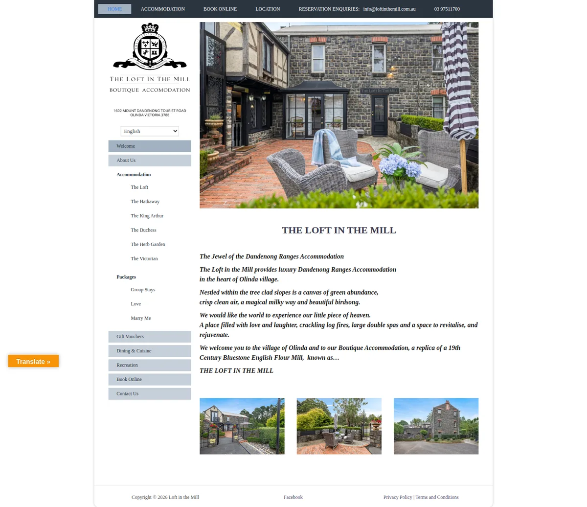 A boutique stay in Olinda — their website design, full-page capture