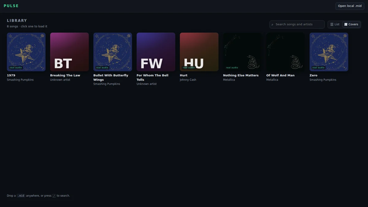 An interactive music practice studio content and interface detail